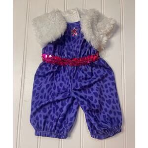 Build A Bear Workshop BAB Purple Cheetah Sequins Faux Fur One Piece Outfit